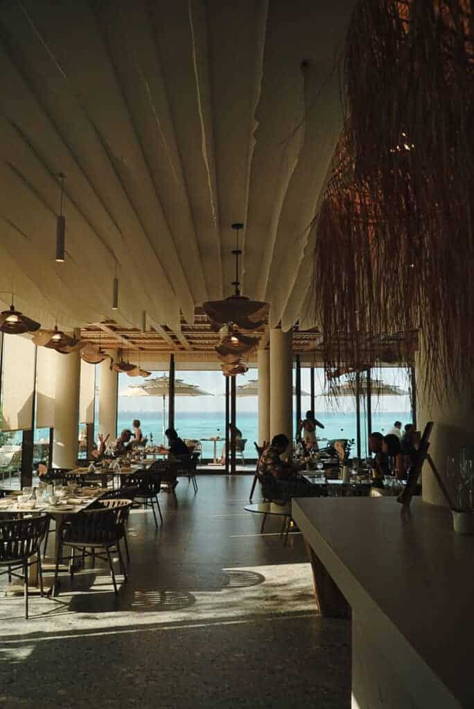Open-air La Vista restaurant with ocean views
