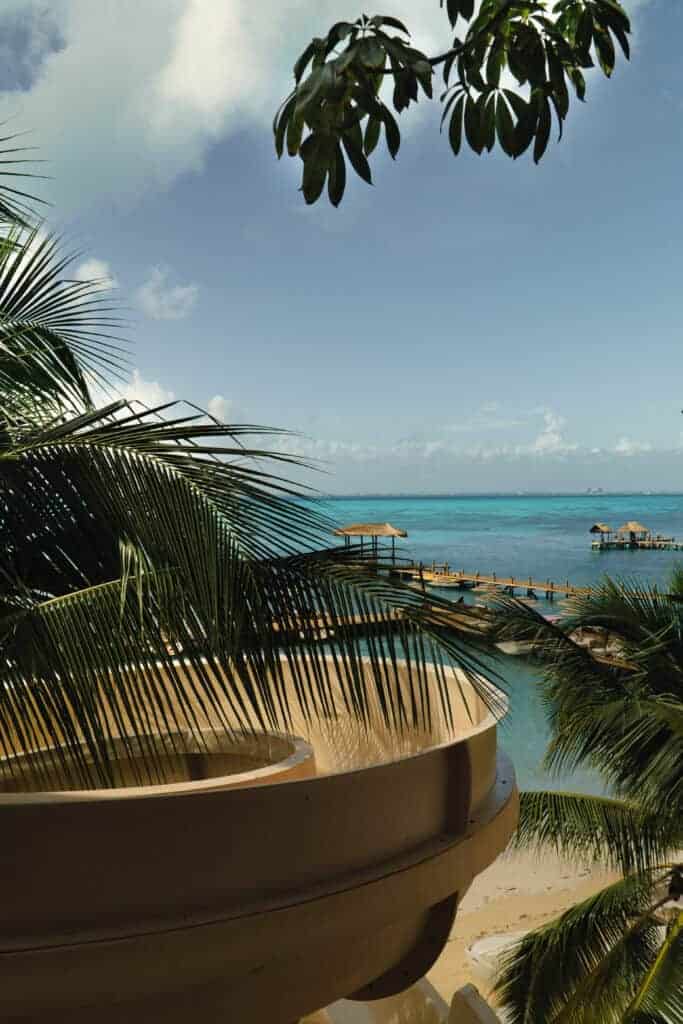 Waterslide into the ocean at Impression Isla Mujeres