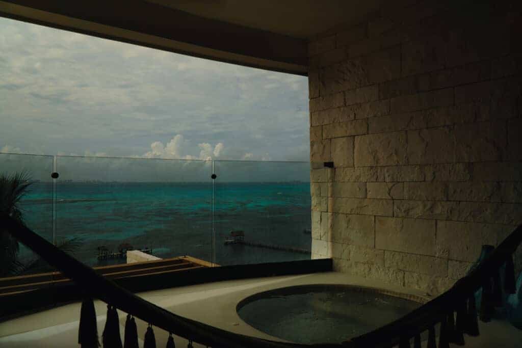 Ocean-view terrace plunge pool in our suite