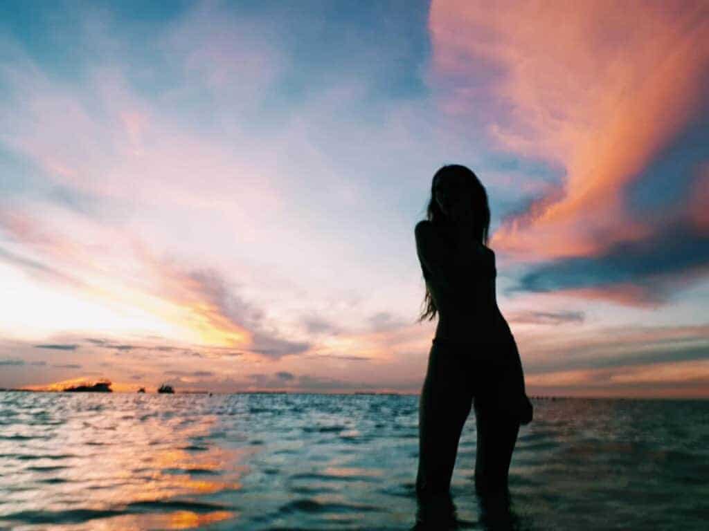 Sunset silhouette on Isla Mujeres