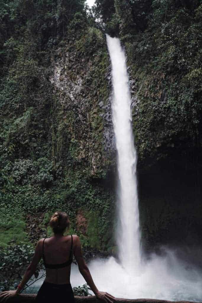 Standing at the base of La Fortuna Waterfall
