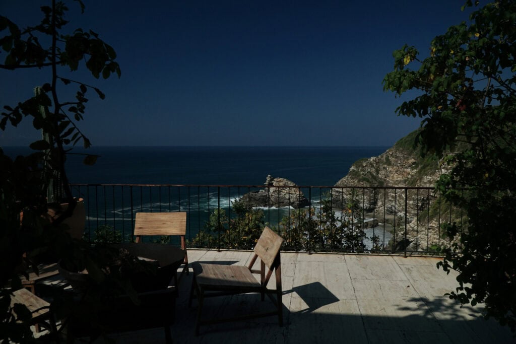 Terrace ocean view at La Valise Mazunte, Oaxaca