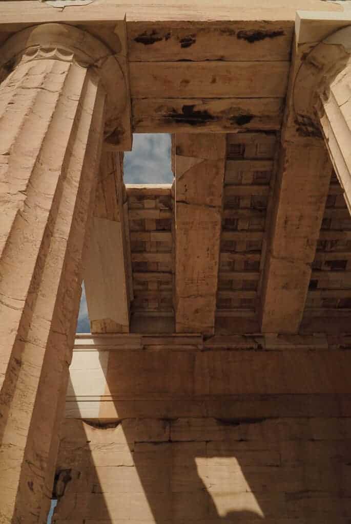 Propylaea columns at the Acropolis gateway