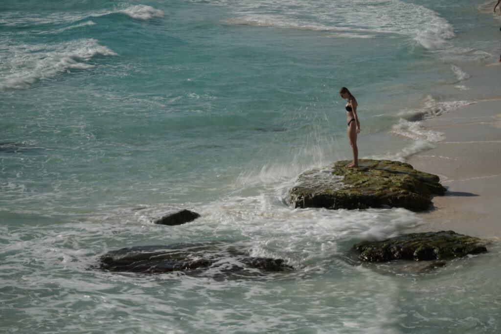 Ocean rocks at Xcaret Park, Riviera Maya